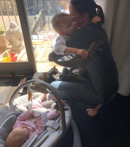 Jenn with Zara's infant daughter & toddler son