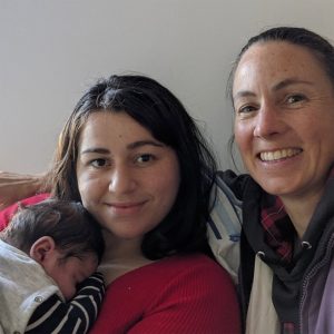 Jenn with Theresa and infant son
